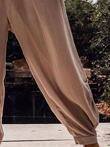 Cotton Plain Casual Herem Pants