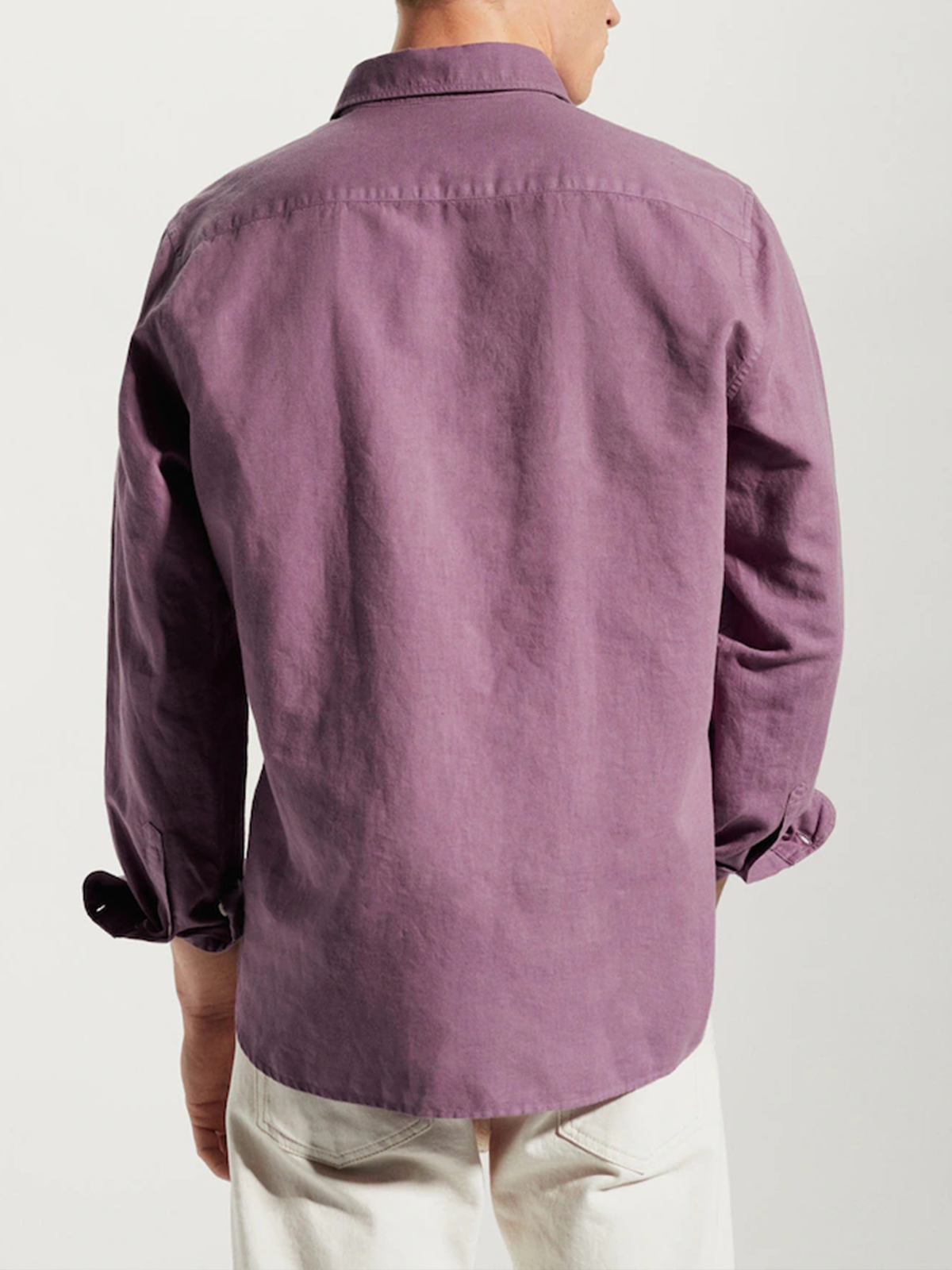Cotton Plain Long Sleeve Casual Shirt