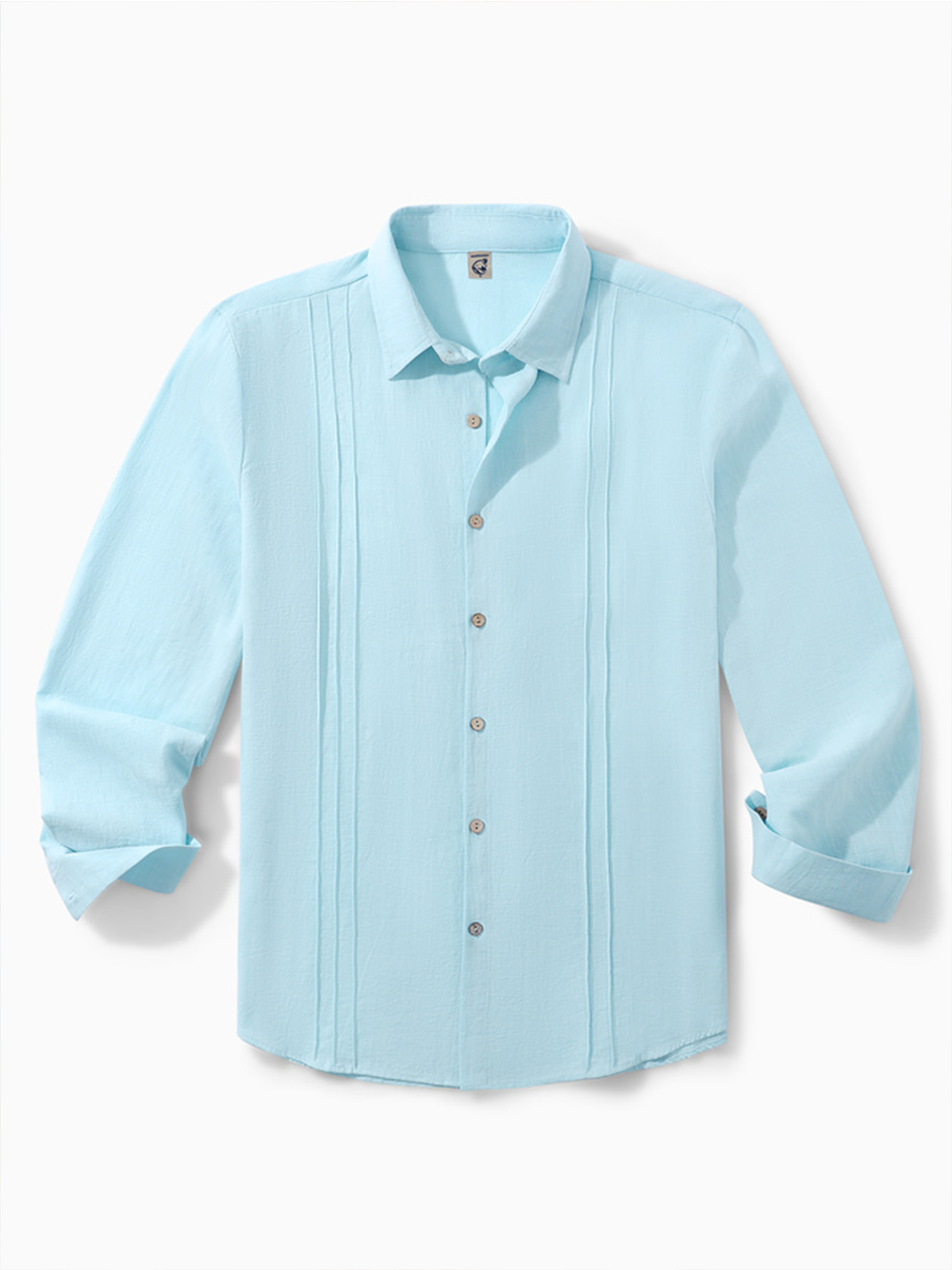 Big Size Vertical Striped Long Sleeve Guayabera Shirt