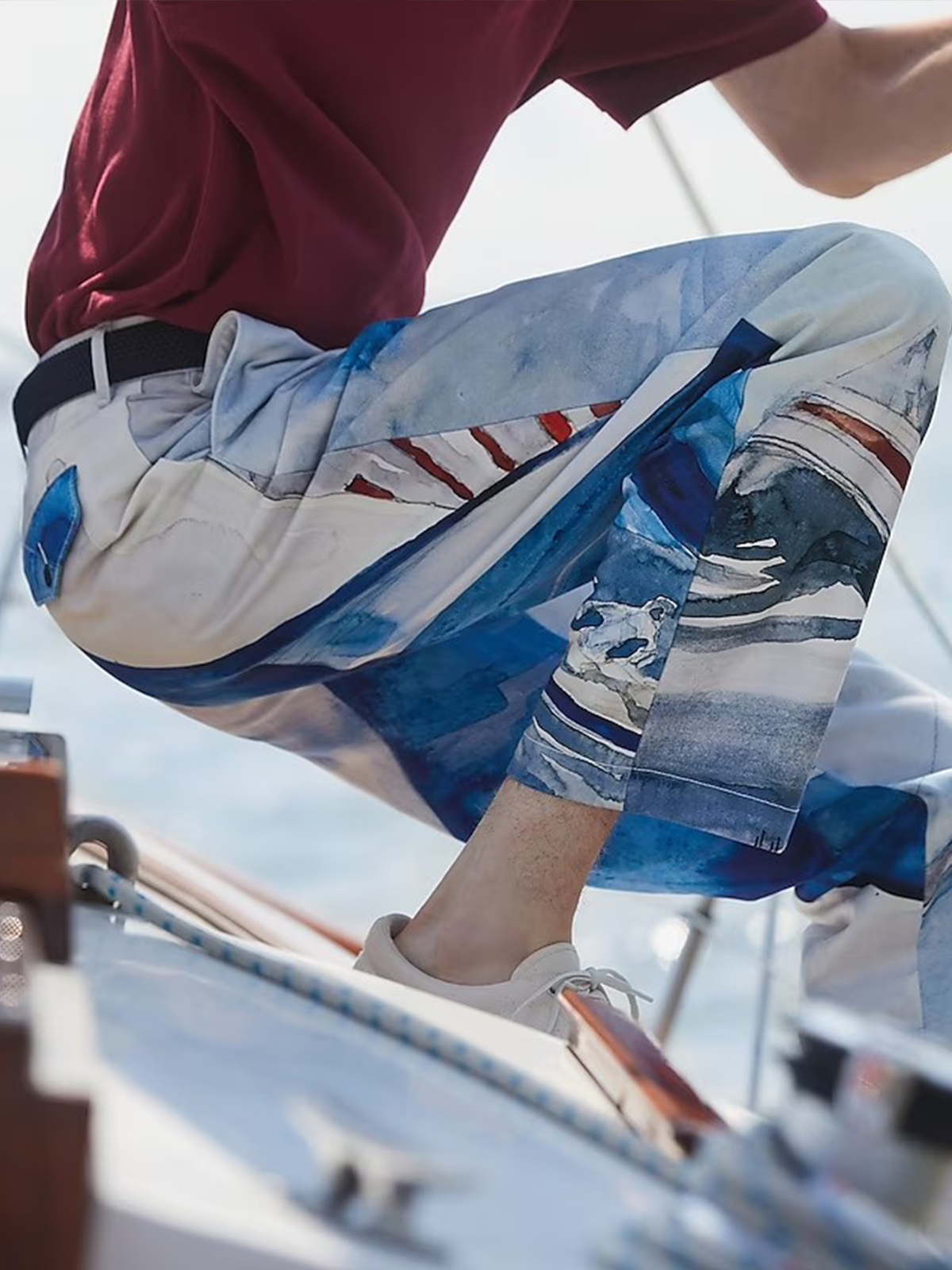 Abstract Print Casual Pants