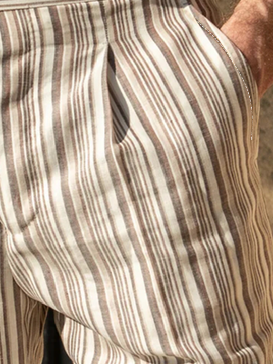 Cotton Blend Relaxed Bermuda Shorts