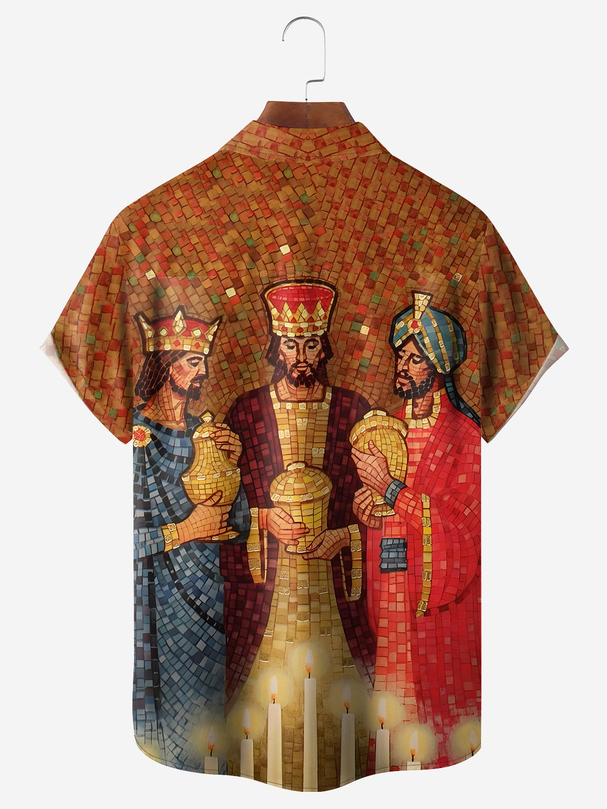 Mexican Three Kings Festival Chest Pocket Short Sleeve Casual Shirt