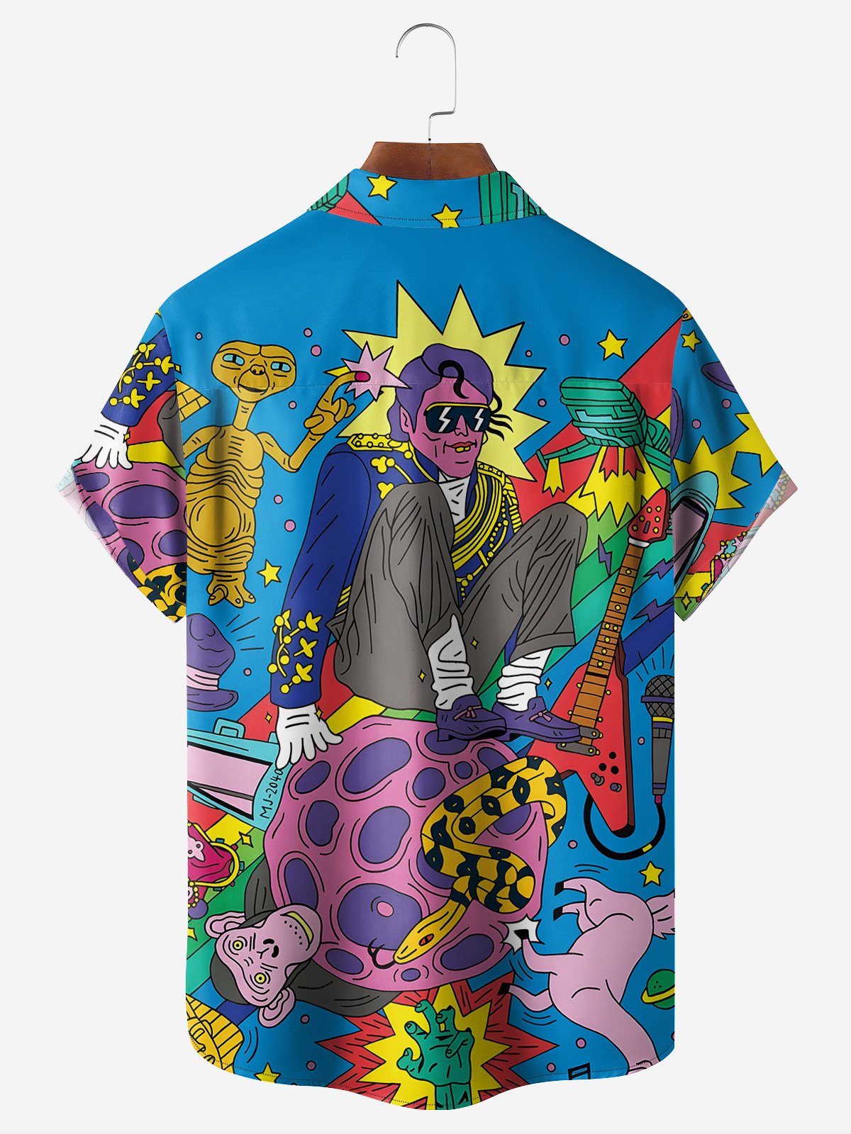 Hippie Art Chest Pocket Short Sleeve Hawaiian Shirt