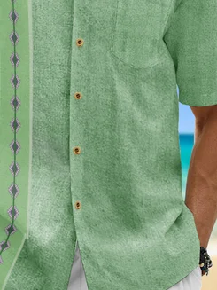 Cotton Striped Guayabera Shirt