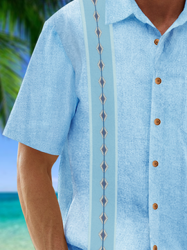 Cotton Striped Casual Guayabera Shirt
