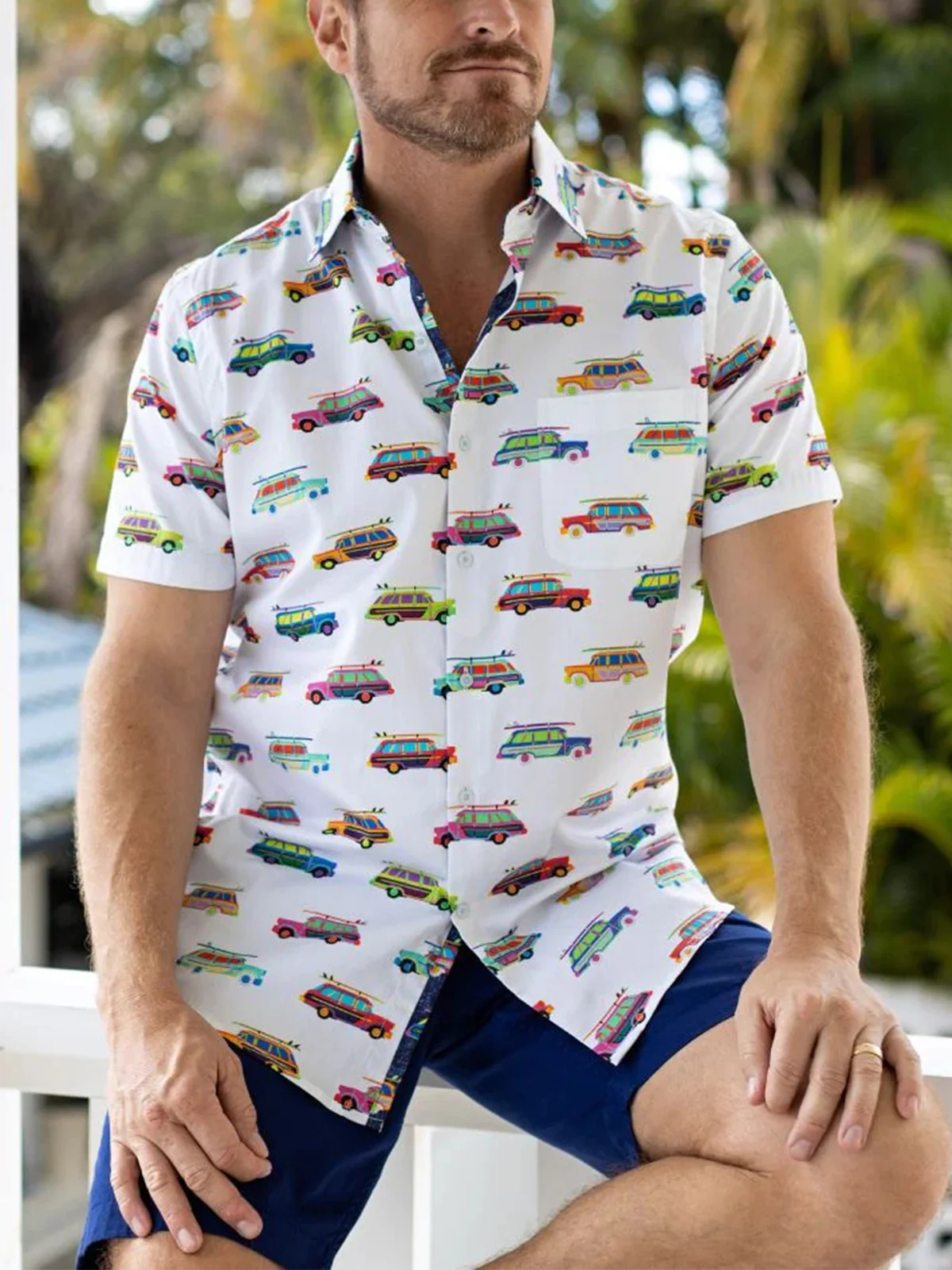 Cotton Cartoon Car Casual Shirt