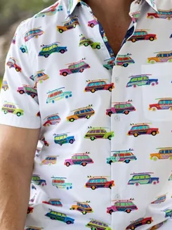 Cotton Cartoon Car Casual Shirt