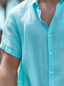 Cotton Plain Casual Resort Shirt