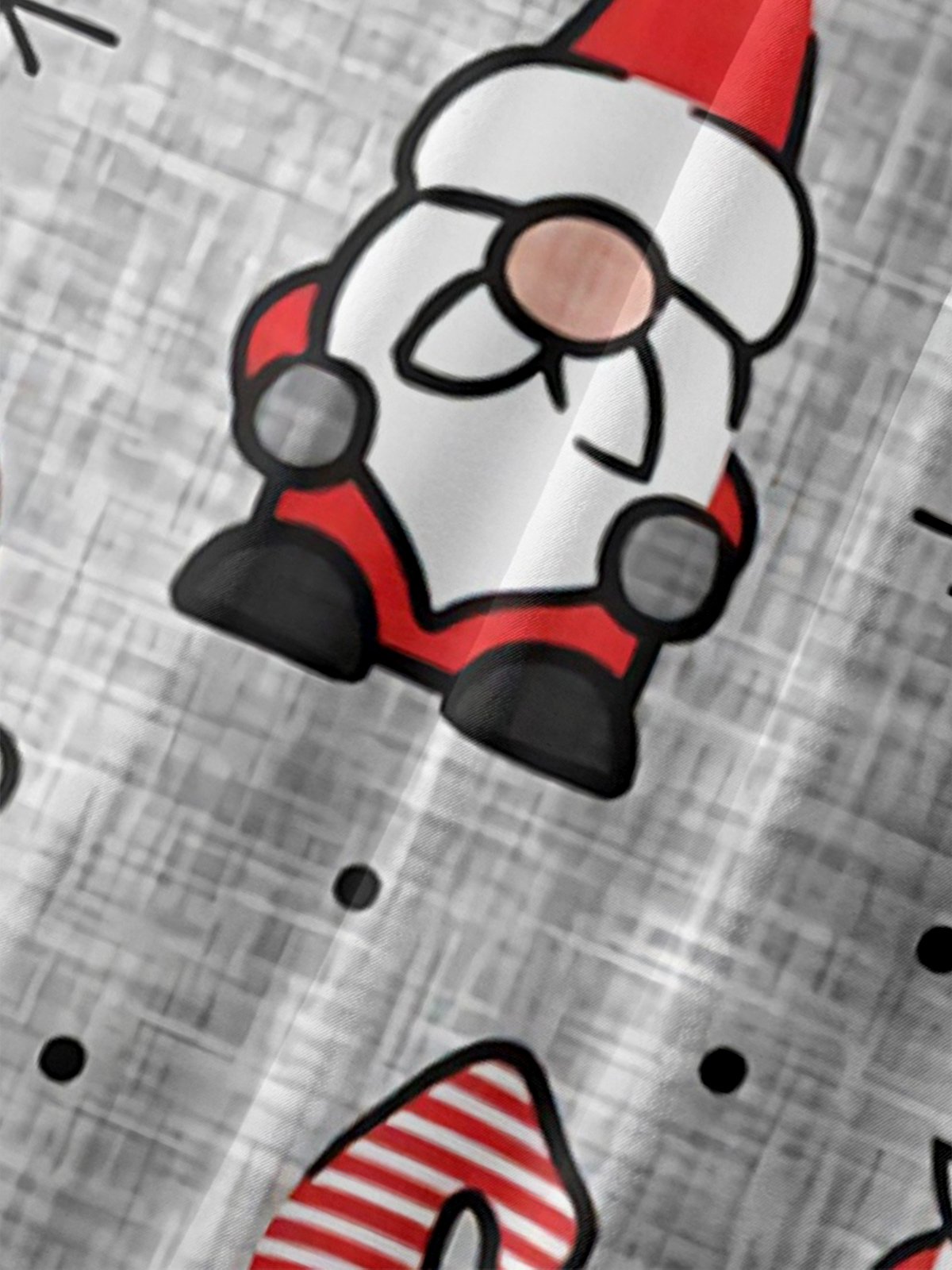 Men's Santa Print Casual Breathable Short Sleeve Shirt