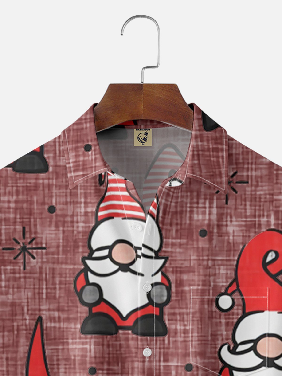 Men's Santa Print Casual Breathable Short Sleeve Shirt
