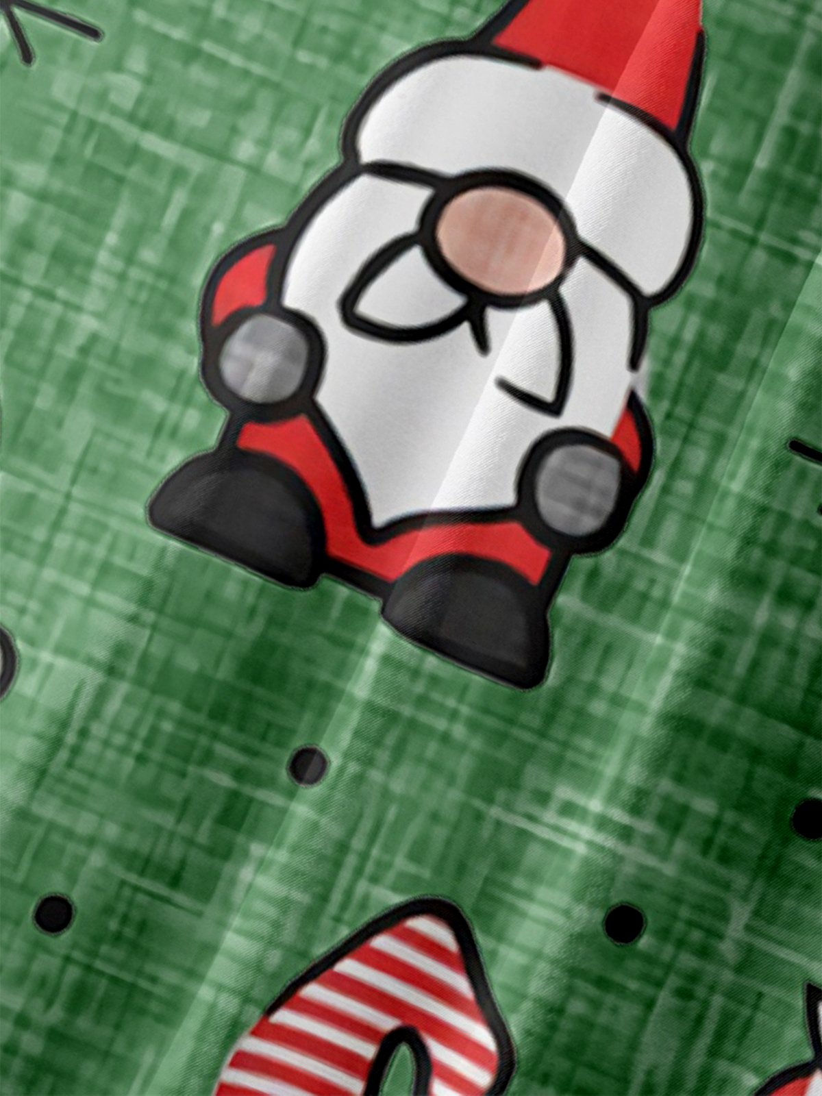 Men's Santa Print Casual Breathable Short Sleeve Shirt