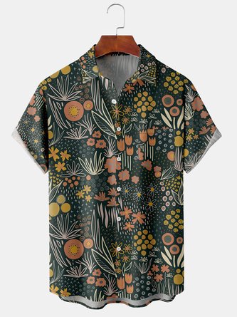 Men's Floral Print Short Sleeve Shirt | hawalili