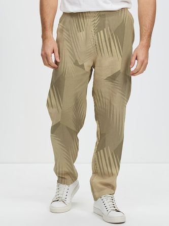 Men Casual Plants Autumn No Elasticity Chemical Fiber Blend Straight pants H-Line Regular Regular Size Casual Pants