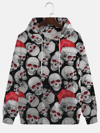 Men Casual Autumn Christmas Polyester Hoodie Heavyweight Micro-Elasticity Long sleeve H-Line Sweatshirt