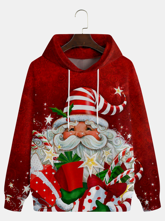 Men Casual Autumn Santa Claus Heavyweight Holiday Loose Long sleeve H-Line Medium Elasticity Sweatshirt