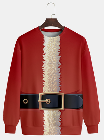 Casual Autumn Christmas Polyester Heavyweight Micro-Elasticity Loose Long sleeve Regular Sweatshirt for Men