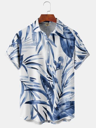 Coconut Tree Chest Pocket Short Sleeve Shirt