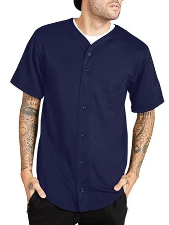 Plain Short Sleeve Baseball Shirt