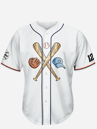 Baseball Bat Short Sleeve Baseball Shirt
