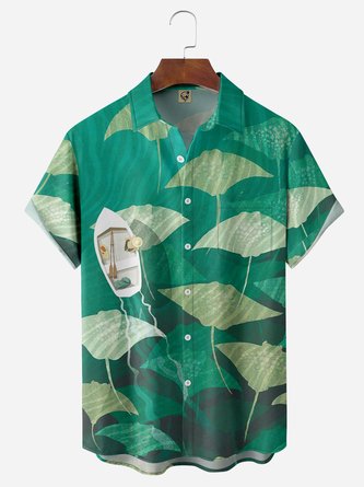 Manta Ray Chest Pocket Short Sleeve Hawaiian Shirt