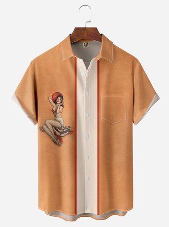 Shawty Chest Pocket Short Sleeve Bowling Shirt