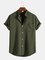 Mens Solid Button Up Basics Short Sleeve Shirts With Pocket