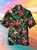Men's Flamingo Print Casual Breathable Hawaiian Short Sleeve Shirt