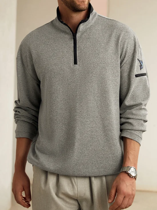 Stand Collar Zip Sweatshirt