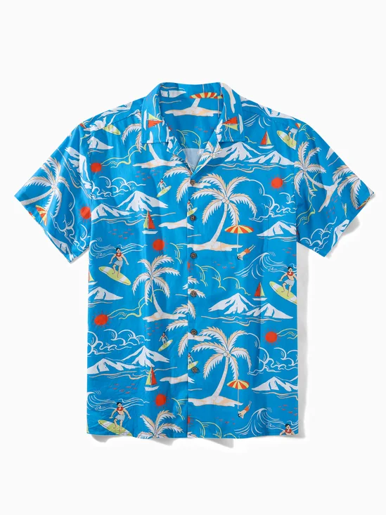 Hardaddy® Cotton Palm Tree Aloha Shirt