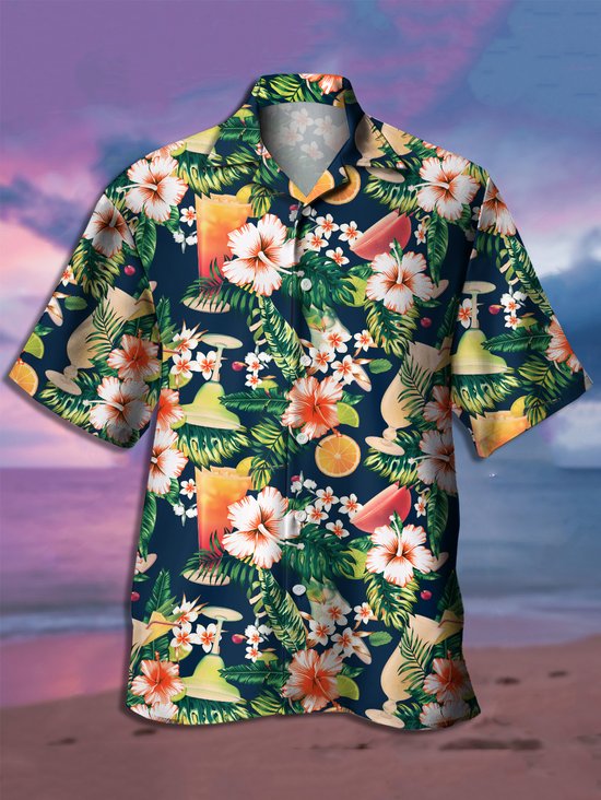 Hawaiian Graphic Men's Casual Breathable Short Sleeve Shirt
