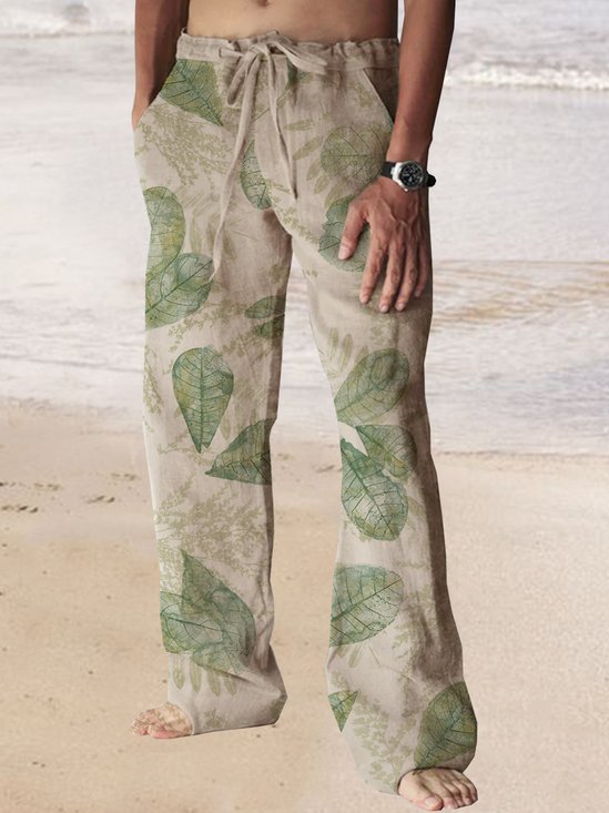 Cotton Linen Hawaiian Casual Trousers