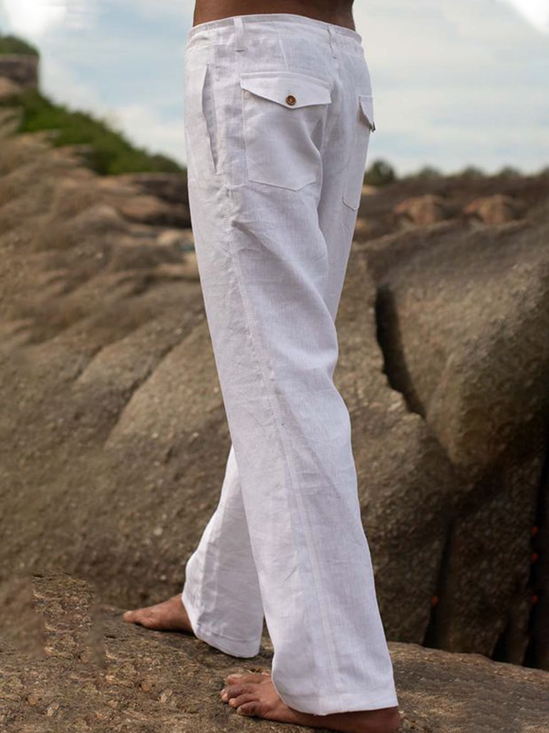Cotton linen style American linen casual pants