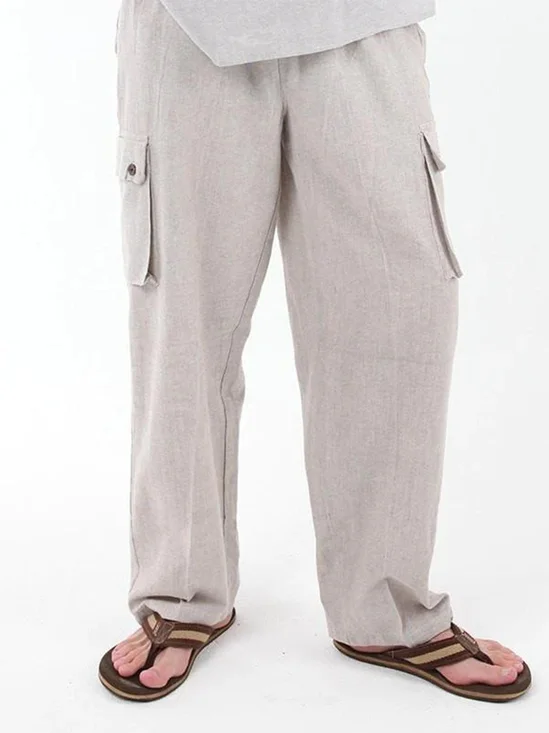 Cotton linen style American linen casual overalls