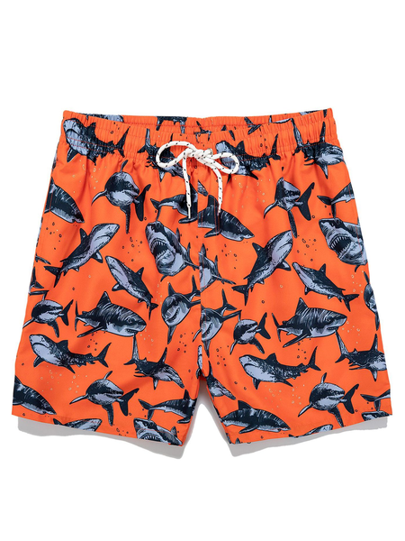 Shark Drawstring Beach Shorts