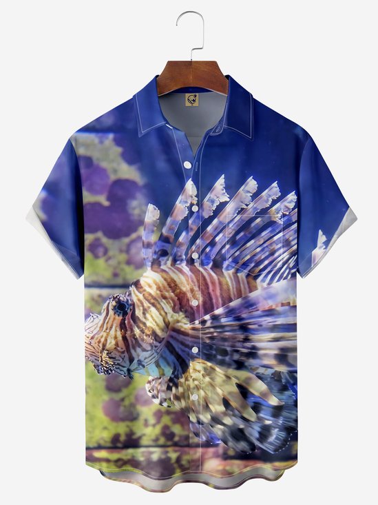 Lionfish Chest Pocket Short Sleeve Hawaiian Shirt