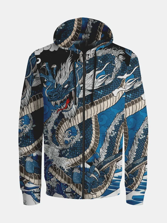 Dragon Zip-up Hoodie Sweatshirt