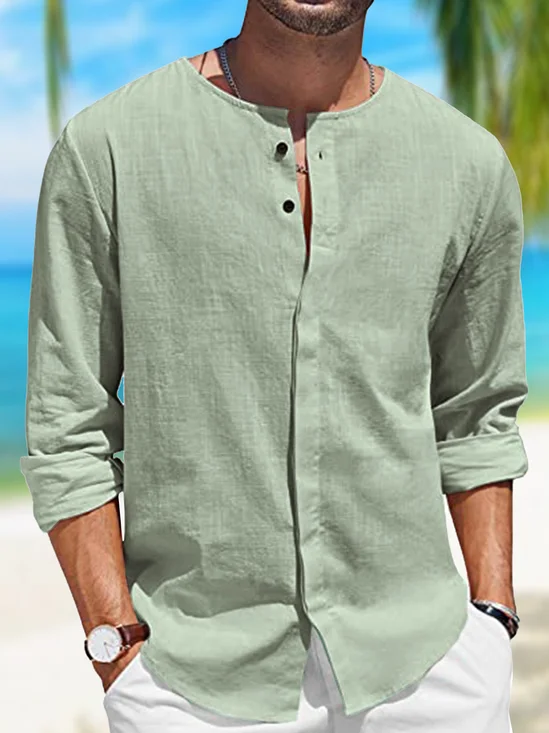Cotton Fly Front Casual Shirt