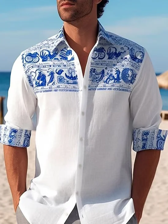 Ethnic Pattern Long Sleeve Casual Shirt