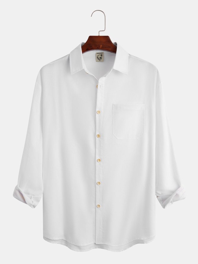 Striped Panel Chest Pocket Long Sleeve Shirt