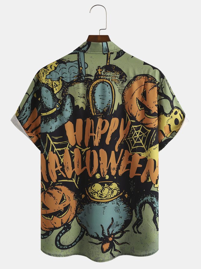 Halloween Men's Floral Shirt Shirt Collar Polyester Fibre Casual 
