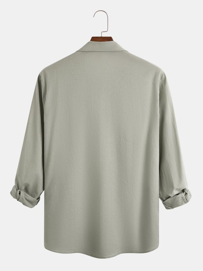 Men's Cotton Linen Long Sleeve Shirt