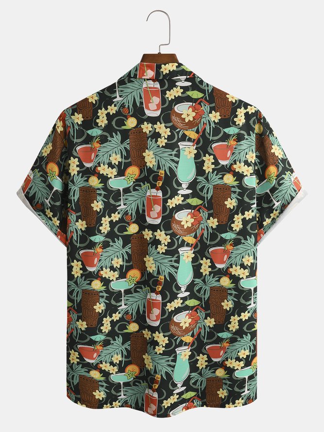 Cocktail Chest Pocket Short Sleeve Resort Shirt