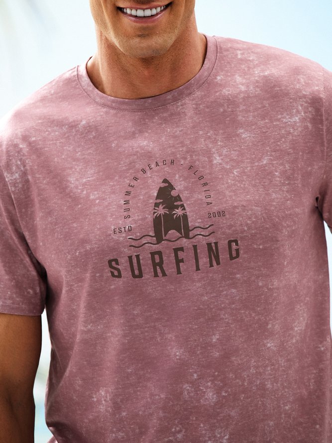 Washed Cotton Surfboard Crew T-Shirt