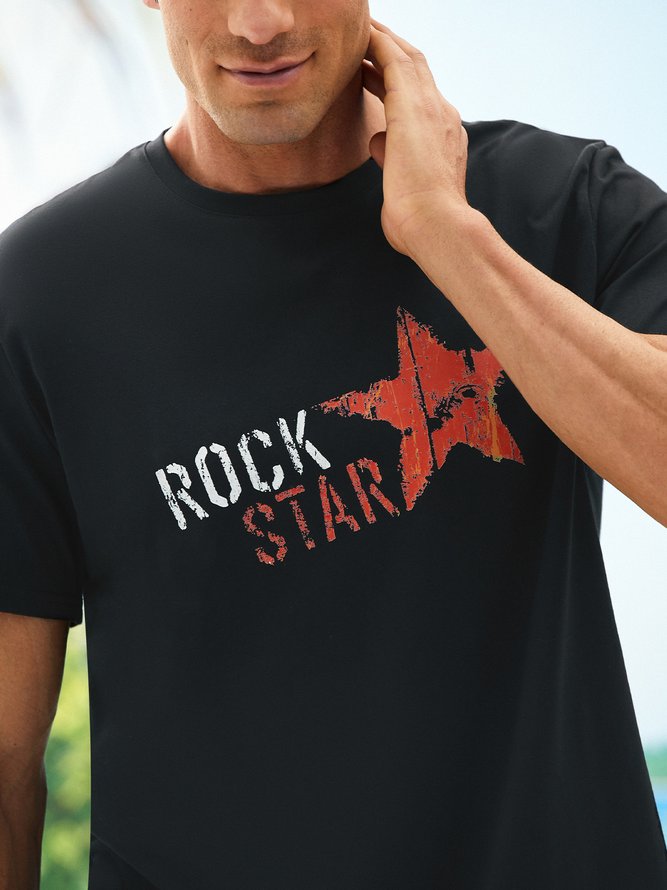 Rock Music Casual Round Neck T-Shirt