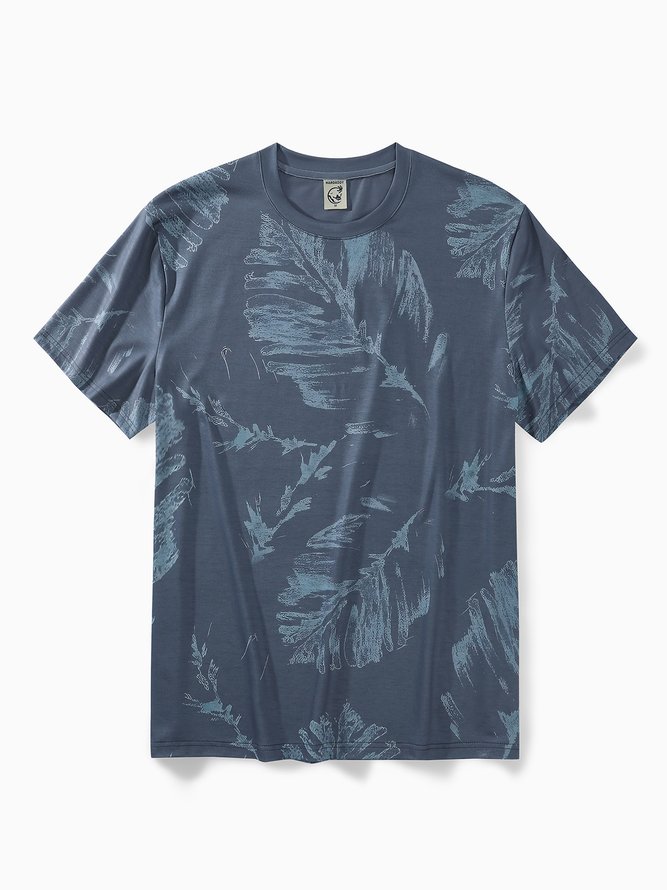 Leaves Casual Round Neck T-Shirt