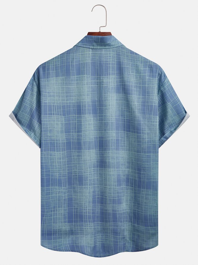 Plaid Chest Pocket Short Sleeve Resort Shirt