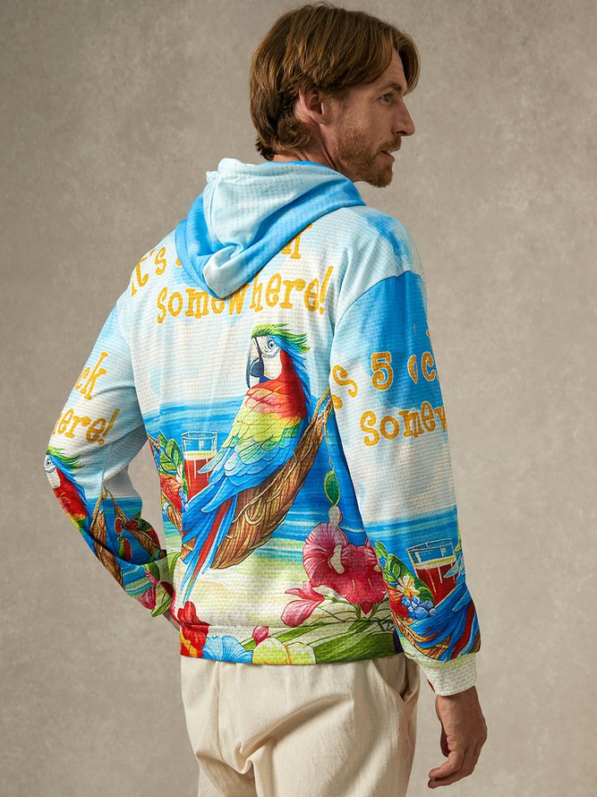 Side view of Men Text Letters Autumn Vacation Polyester Hoodie Zipper Daily Regular Medium Elasticity Hoodies