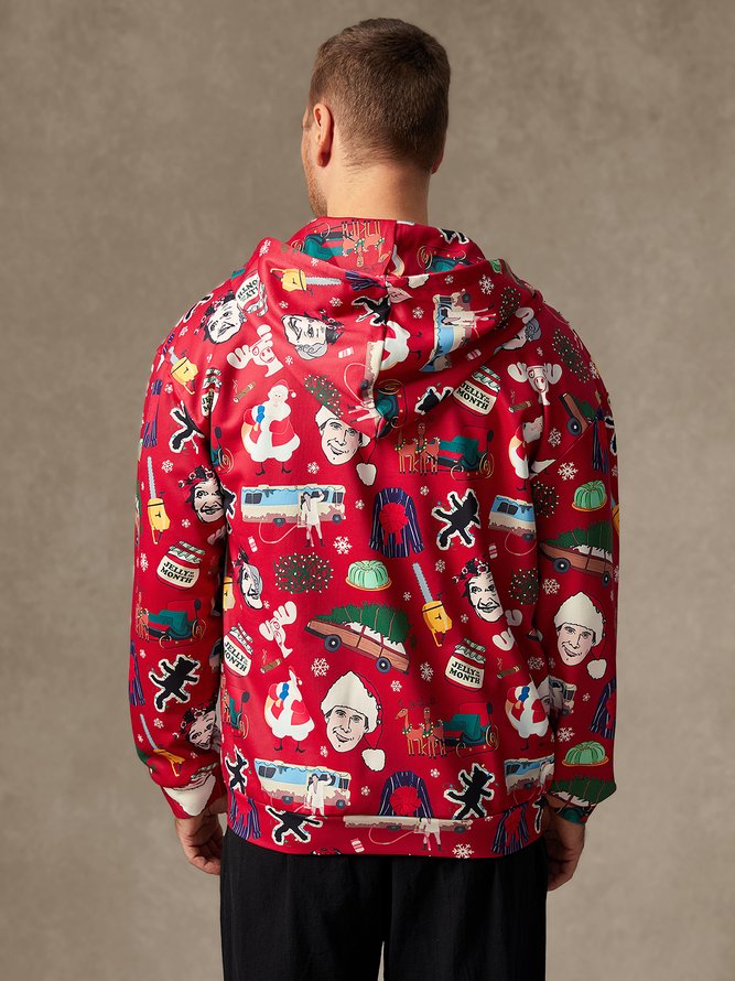 Santa Claus Zip-up Hoodie Sweatshirt