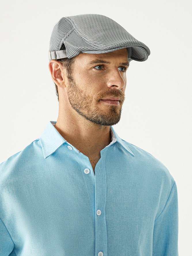 Side view of Hawalili Khaki Men Hats &amp;scarves&amp;gloves Cotton All Season Outdoor Men Hats &amp;scarves&amp;gloves