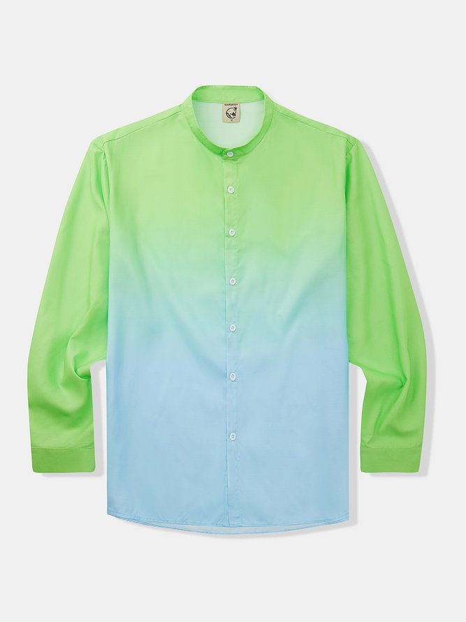 Gradient Color Print Long Sleeves Casual Shirt